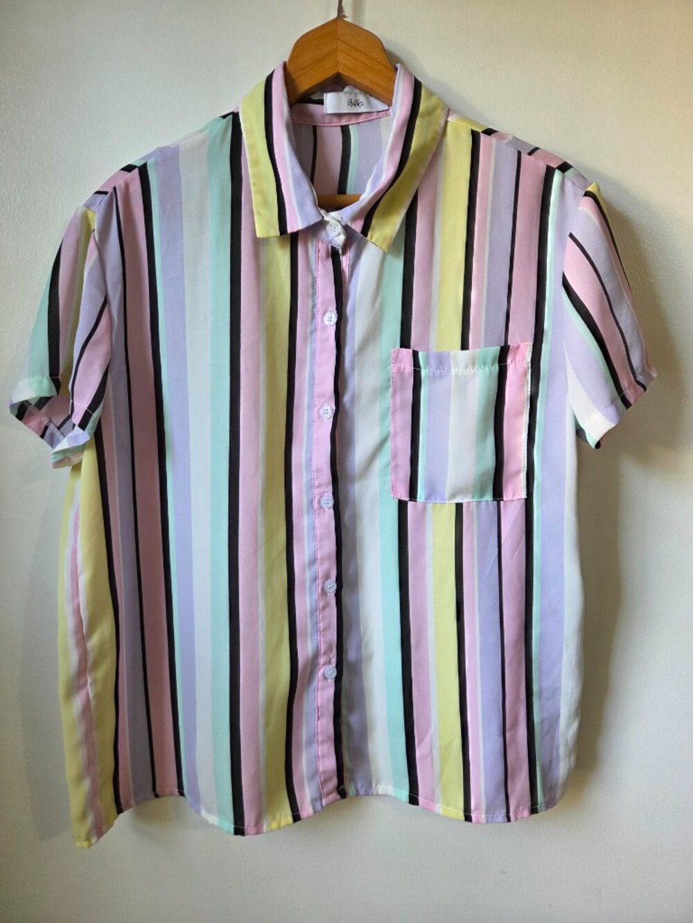 EUC ADIKA STRIPED SEMI SHEER BUTTONED SHIRT TOP SIZE M